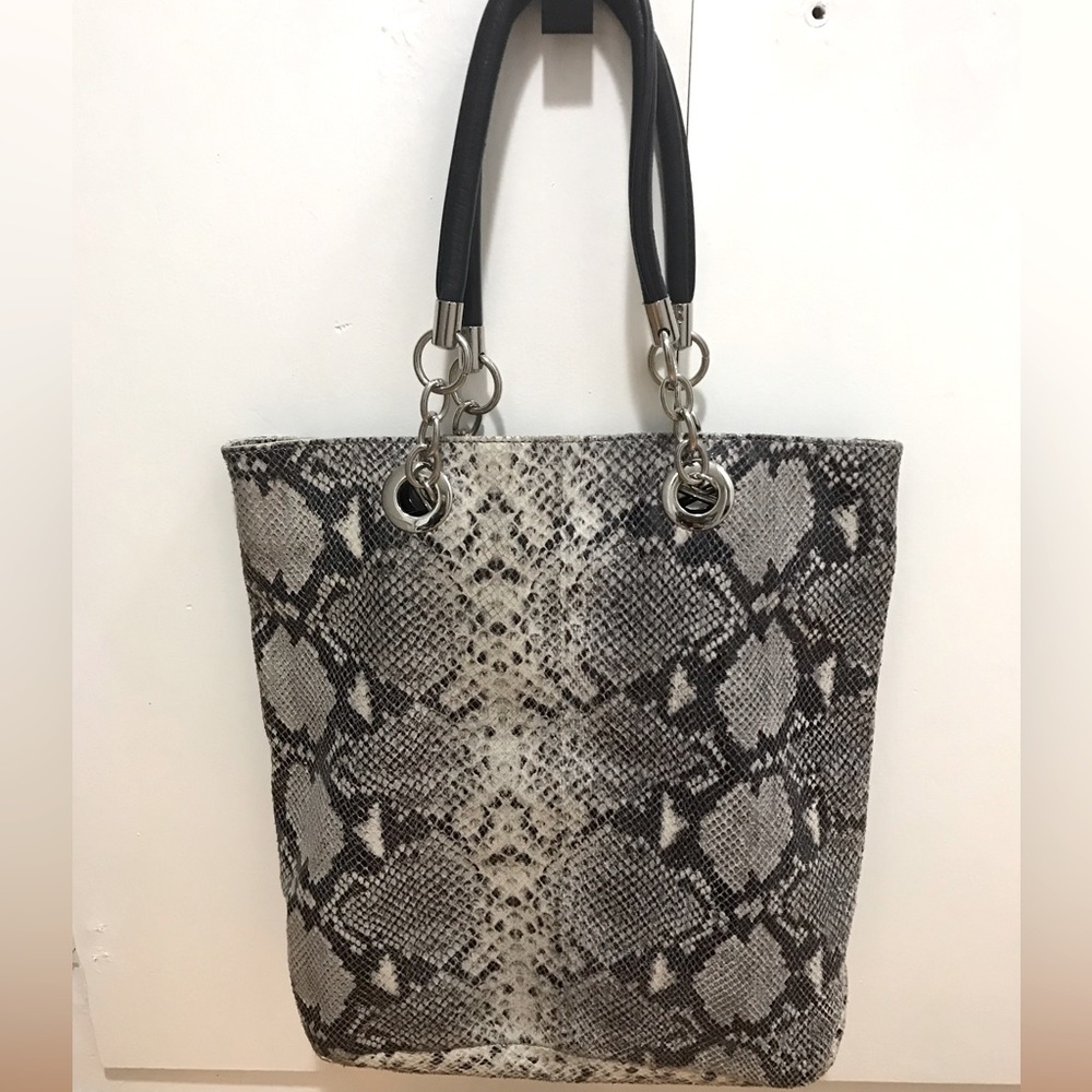 Cynthia Rowley Python Pattern Leather Tote - image 1
